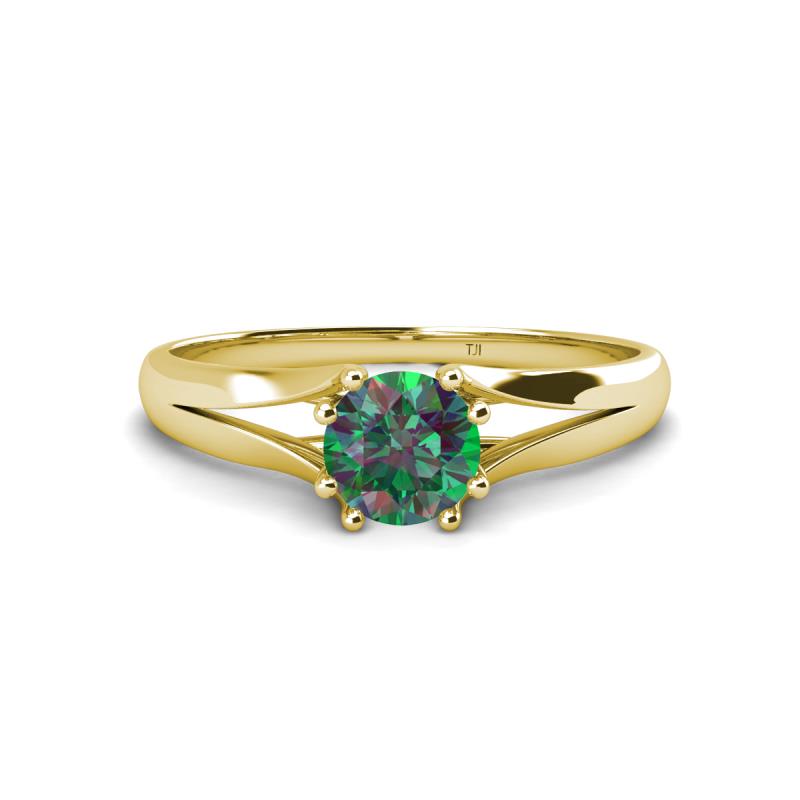 Flora 6.50 mm Round Lab Created Alexandrite Solitaire Engagement Ring 