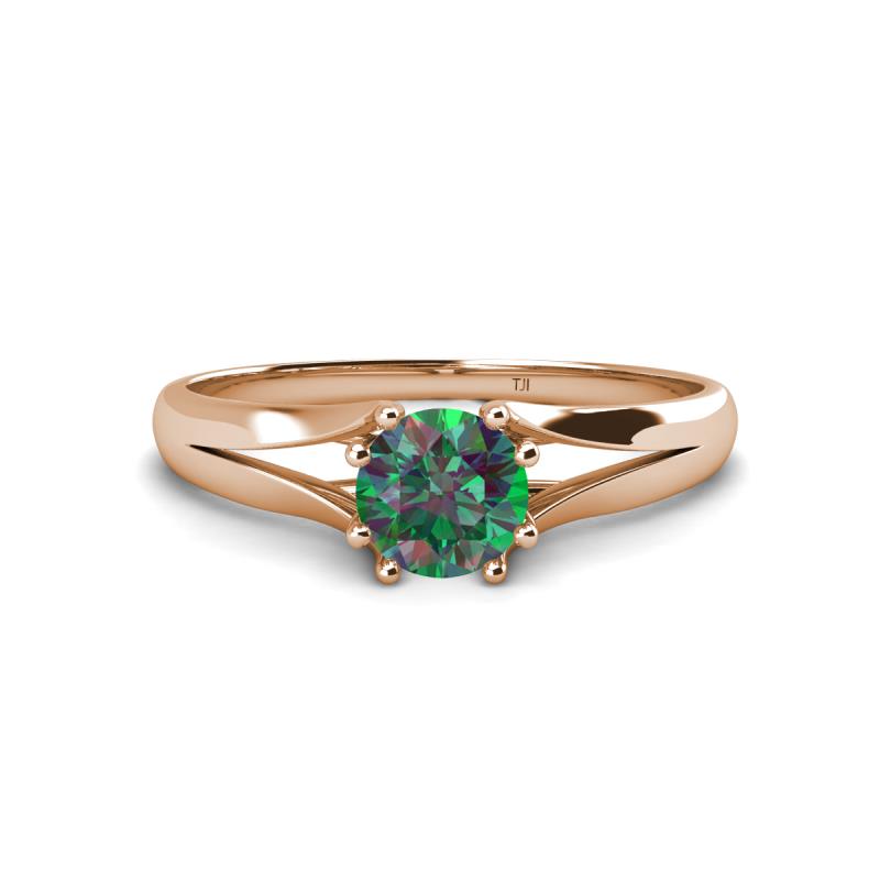 Flora 6.50 mm Round Lab Created Alexandrite Solitaire Engagement Ring 