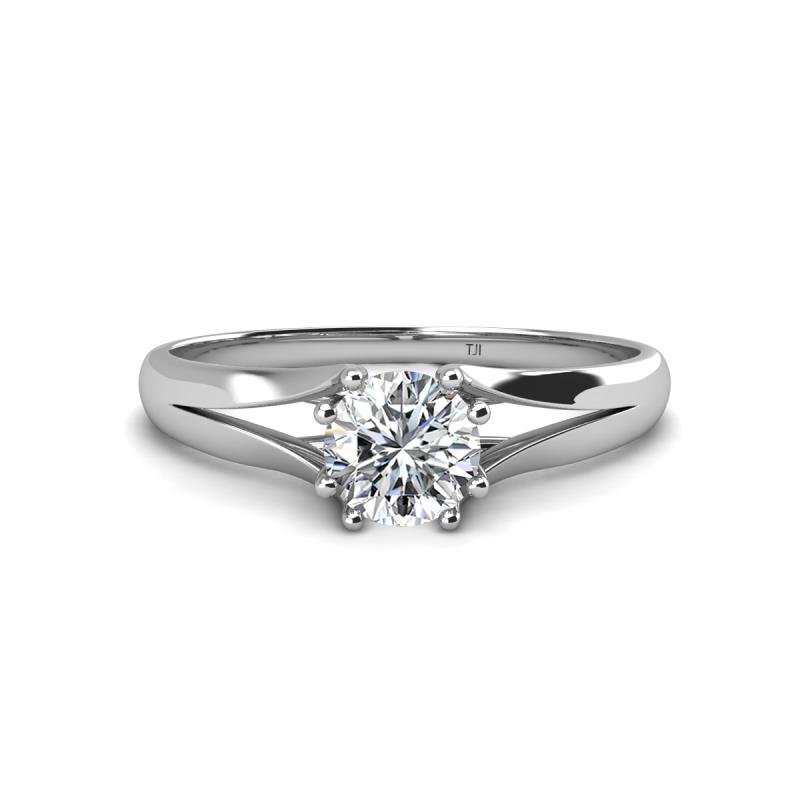 Flora 6.50 mm Round Forever Brilliant Moissanite Solitaire Engagement Ring 
