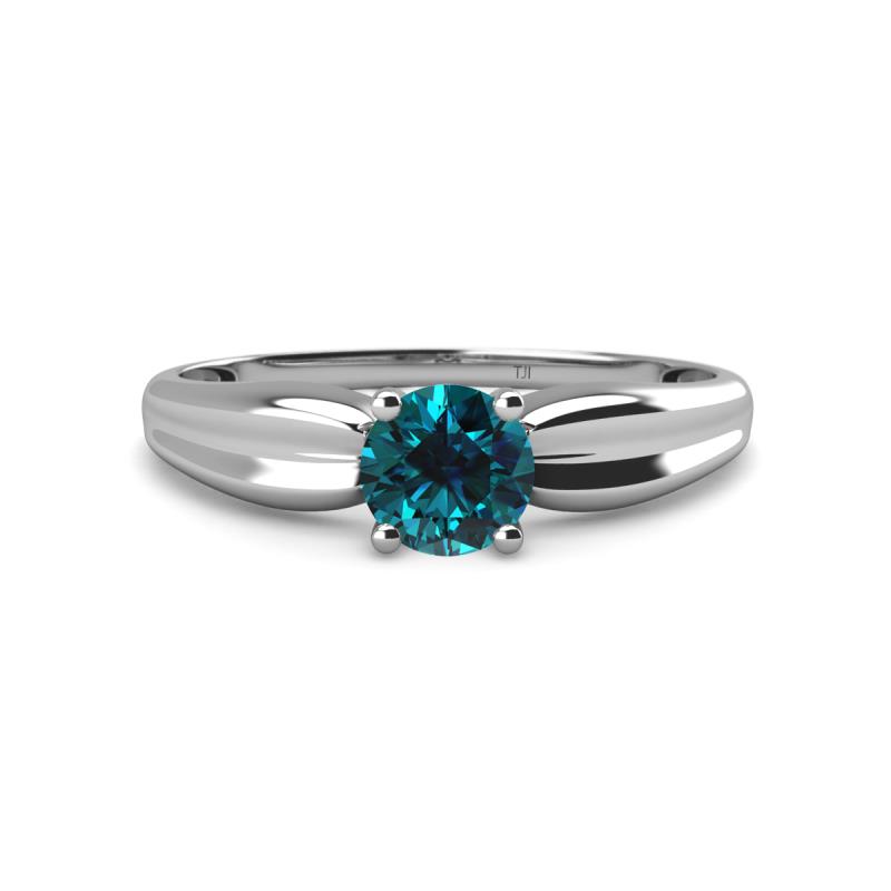Kelila 6.00 mm Round Blue Diamond Solitaire Engagement Ring 