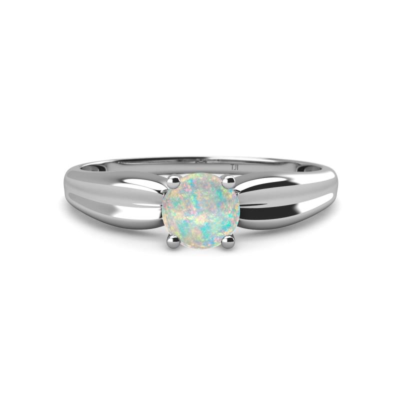 Kelila 6.00 mm Round Opal Solitaire Engagement Ring 