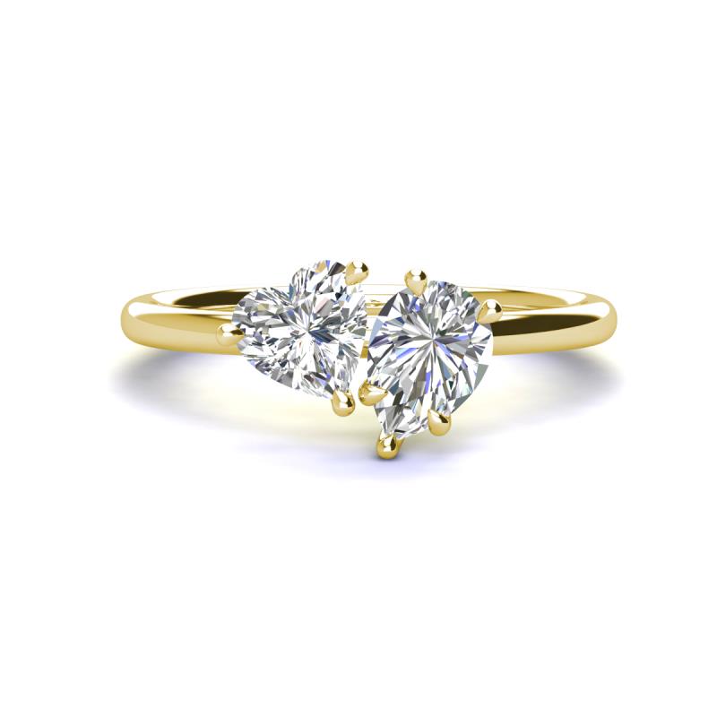 Sasha IGI Certified Heart & Pear Shape Lab Grown Diamond 2 Stone Duo Ring 