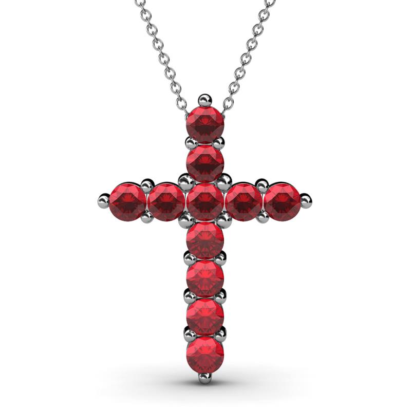 Abella Ruby Cross Pendant 