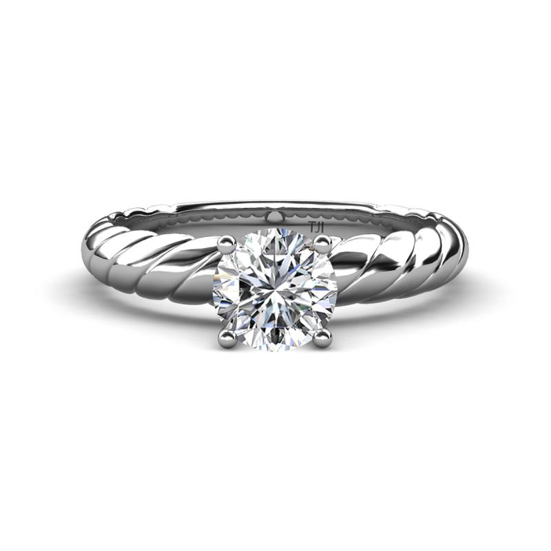 Eudora Classic 6.50 mm Round Forever One Moissanite Solitaire Engagement Ring 