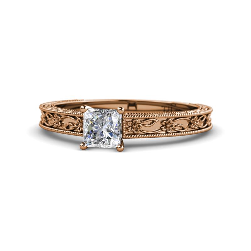 Florie Classic 5.5 mm Princess Cut Forever Brilliant Moissanite Solitaire Engagement Ring 