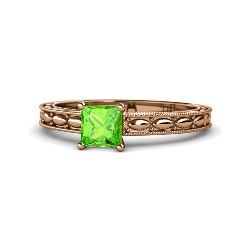 Rachel Classic 5.50 mm Princess Cut Peridot Solitaire Engagement Ring 