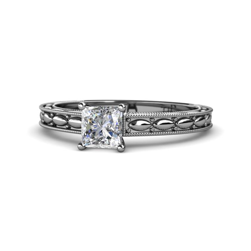 Rachel Classic 5.50 mm Princess Cut Forever One Moissanite Solitaire Engagement Ring 