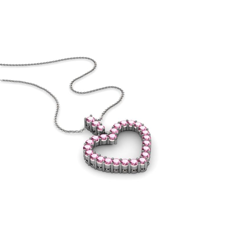 Pink Tourmaline & Diamond Heart Necklace
