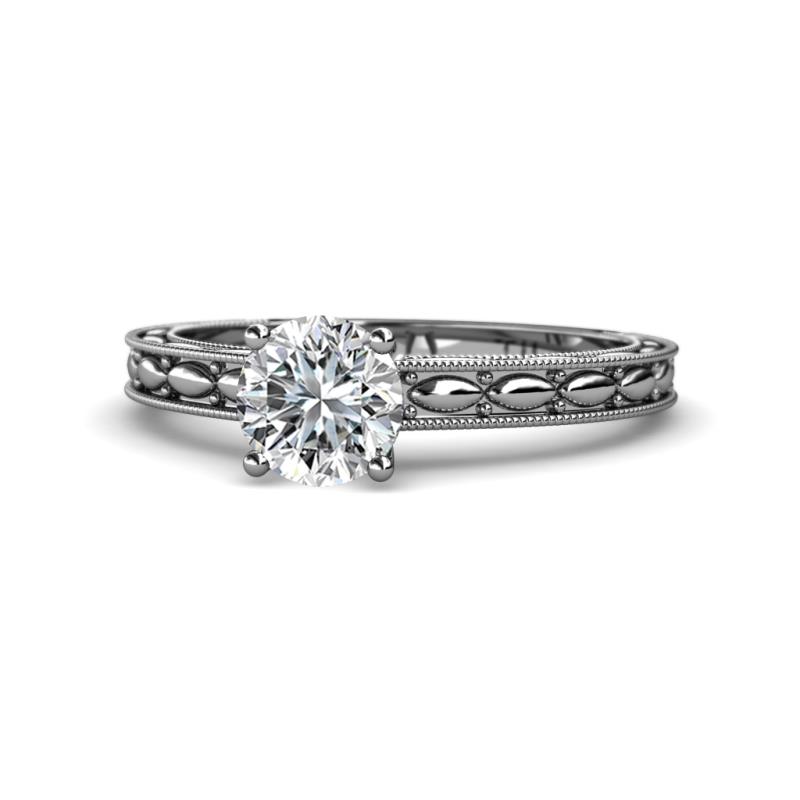 Rachel Classic 6.50 mm Round Forever One Moissanite Solitaire Engagement Ring 