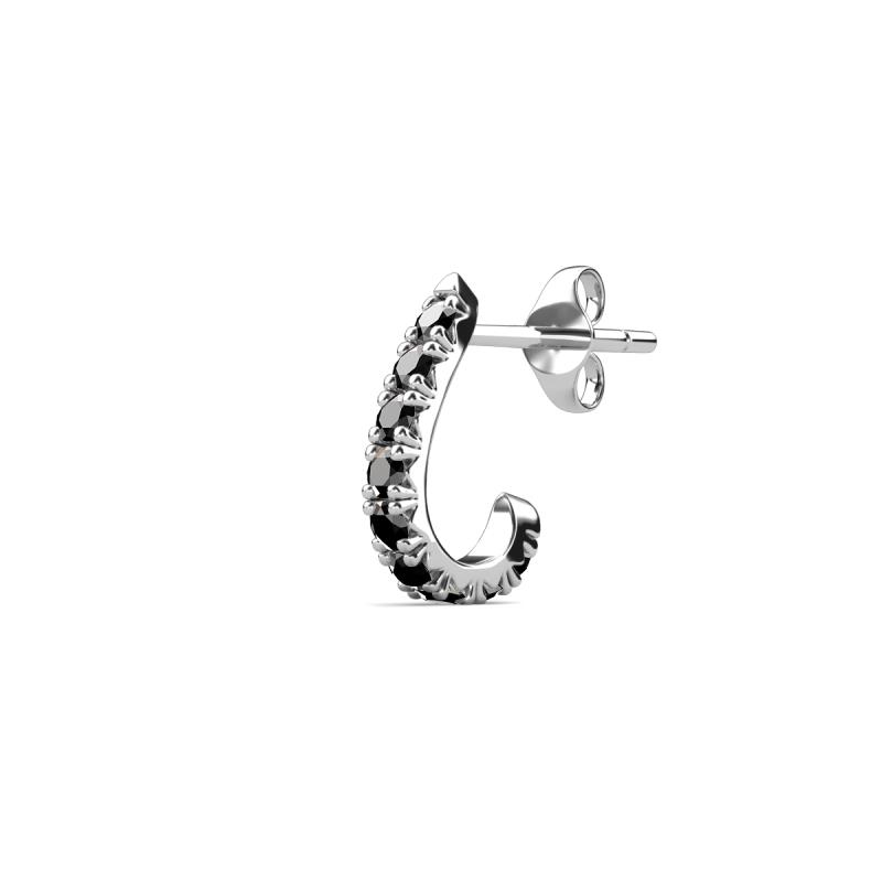 Zena 0.24 ctw Black Diamond (1.80 mm) Single Half Hoop Huggie Earring 