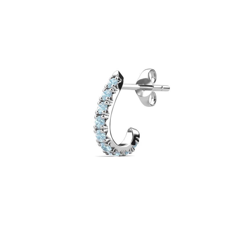 Zena 0.15 ctw Aquamarine (1.80 mm) Single Half Hoop Huggie Earring 