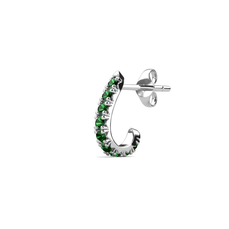 Zena 0.16 ctw Emerald (1.80 mm) Single Half Hoop Huggie Earring 