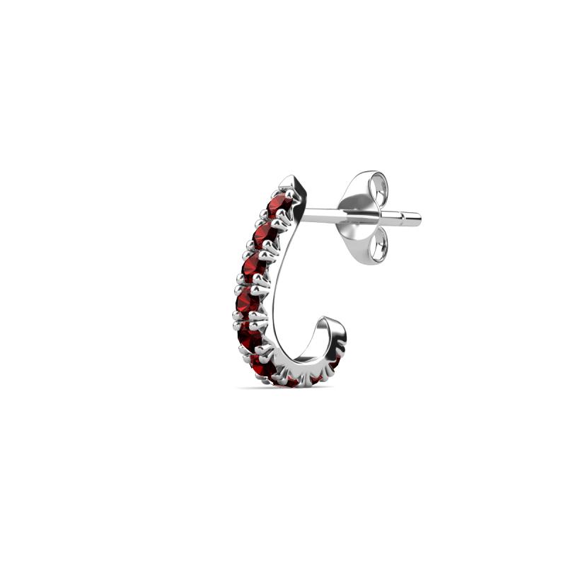 Zena 0.24 ctw Red Garnet (1.80 mm) Single Half Hoop Huggie Earring 