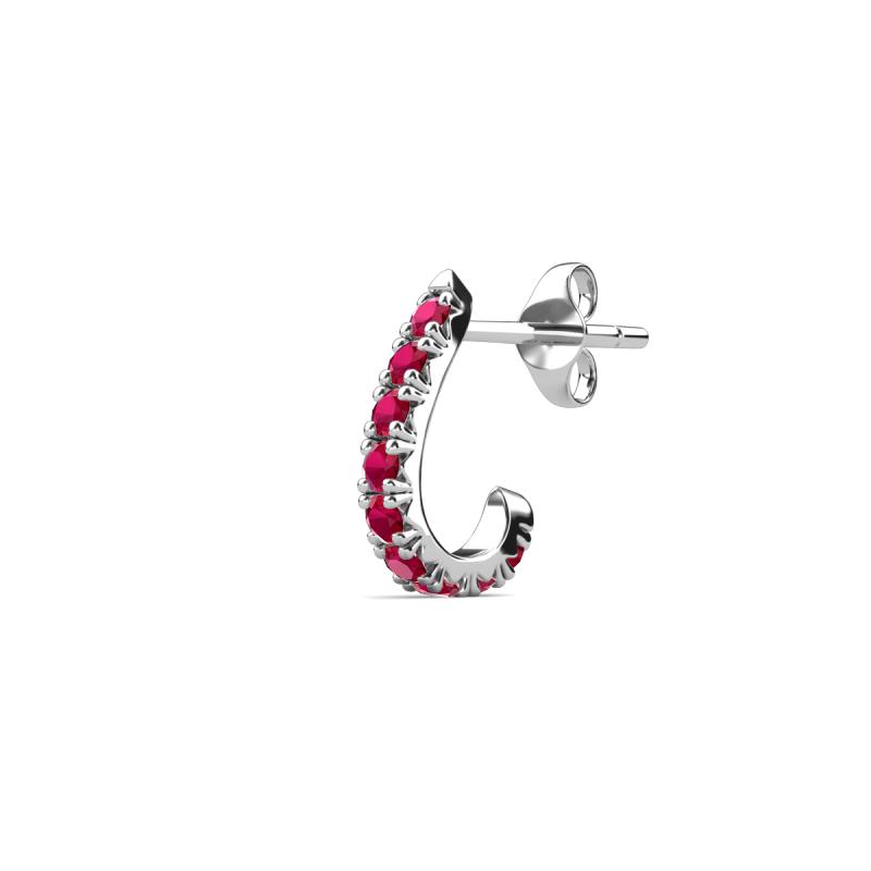 Zena 0.23 ctw Ruby (1.80 mm) Single Half Hoop Huggie Earring 