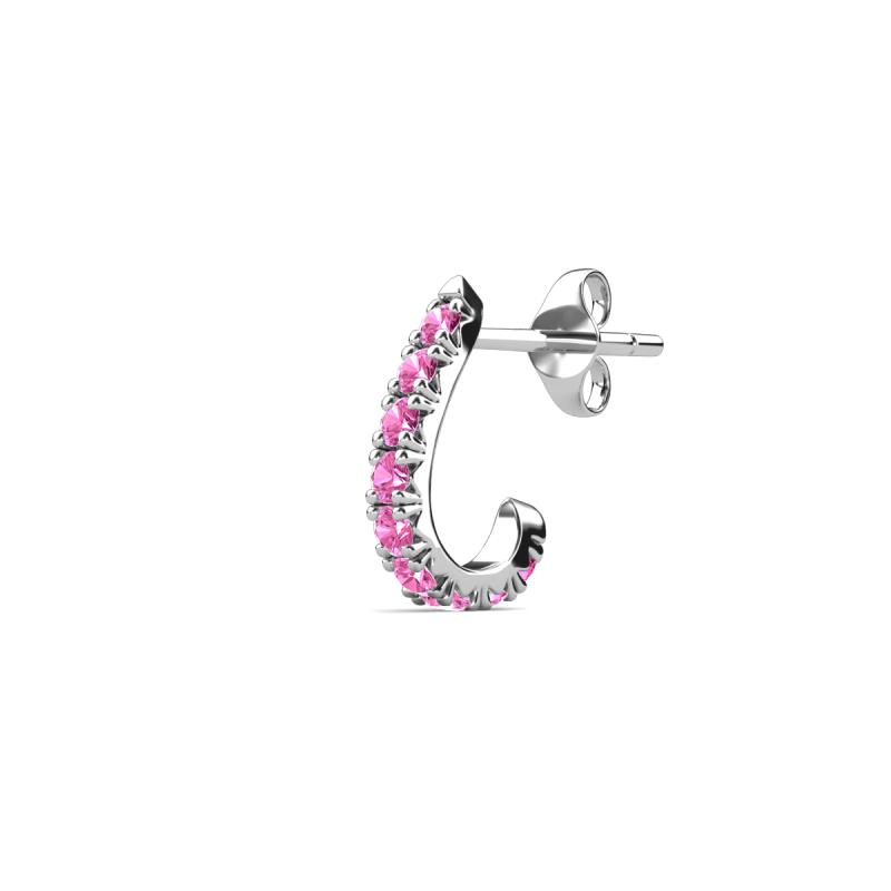Zena 0.23 ctw Pink Sapphire (1.80 mm) Single Half Hoop Huggie Earring 