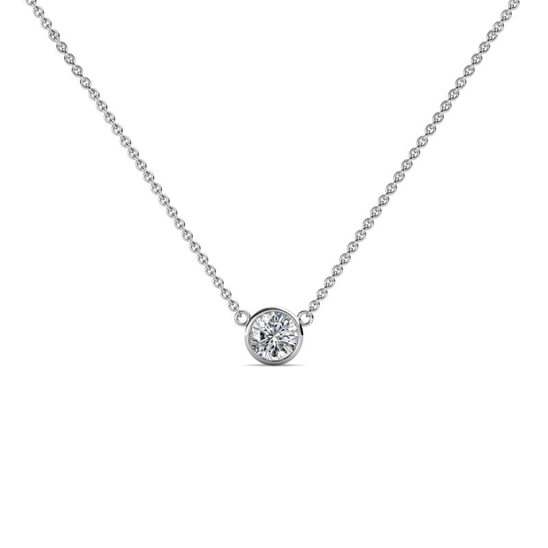 Merilyn 3.00 mm Round Diamond Bezel Set Solitaire Pendant 