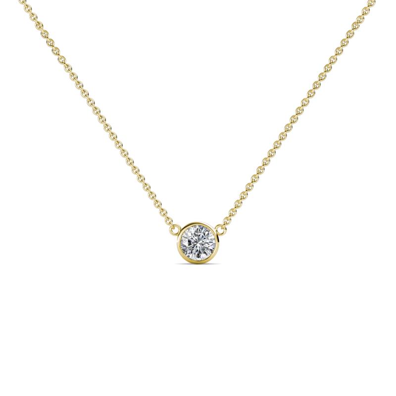 Merilyn 3.00 mm Round Lab Grown Diamond Bezel Set Solitaire Pendant 