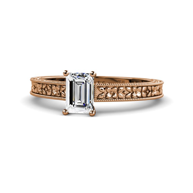 Florian Classic 1.00 ct IGI Certified Lab Grown Diamond Emerald Shape (7x5 mm) Solitaire Engagement Ring 