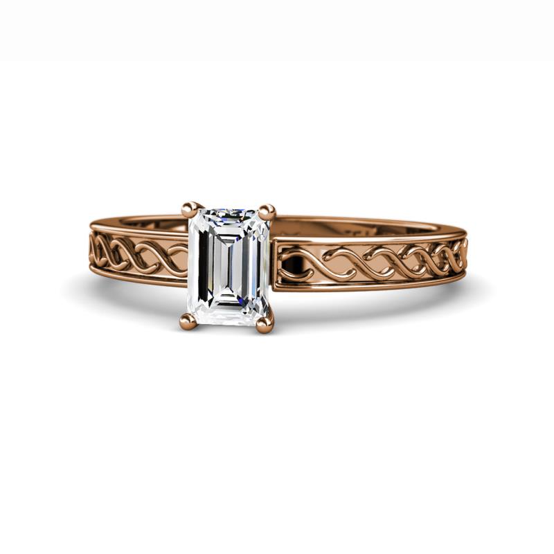 Maren Classic 1.00 ct IGI Certified Lab Grown Diamond Emerald Shape (7x5 mm) Solitaire Engagement Ring 