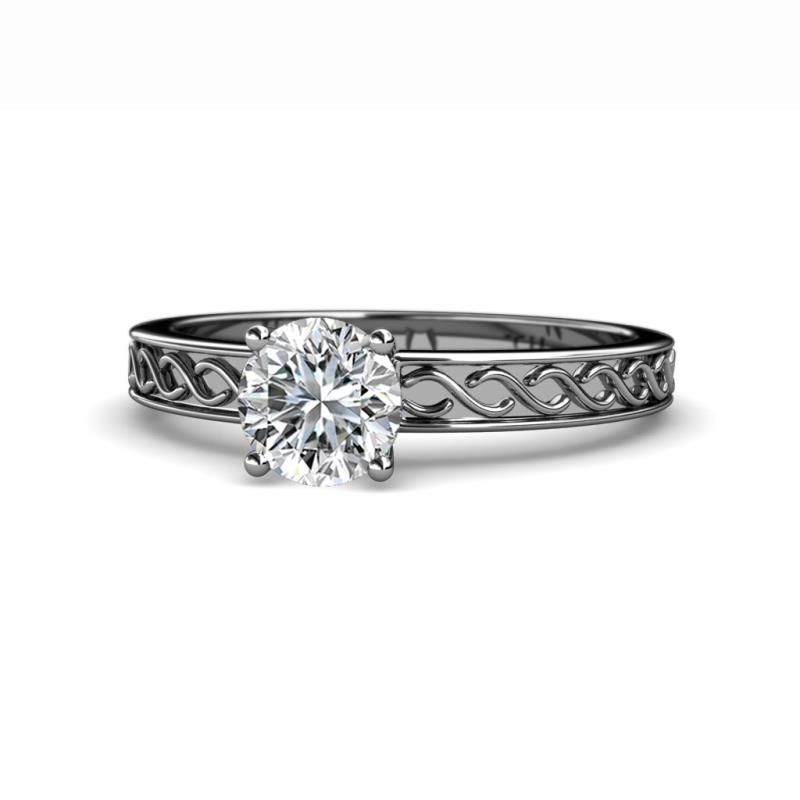 Maren Classic 1.00 ct IGI Certified Lab Grown Diamond Round (6.50 mm) Solitaire Engagement Ring 