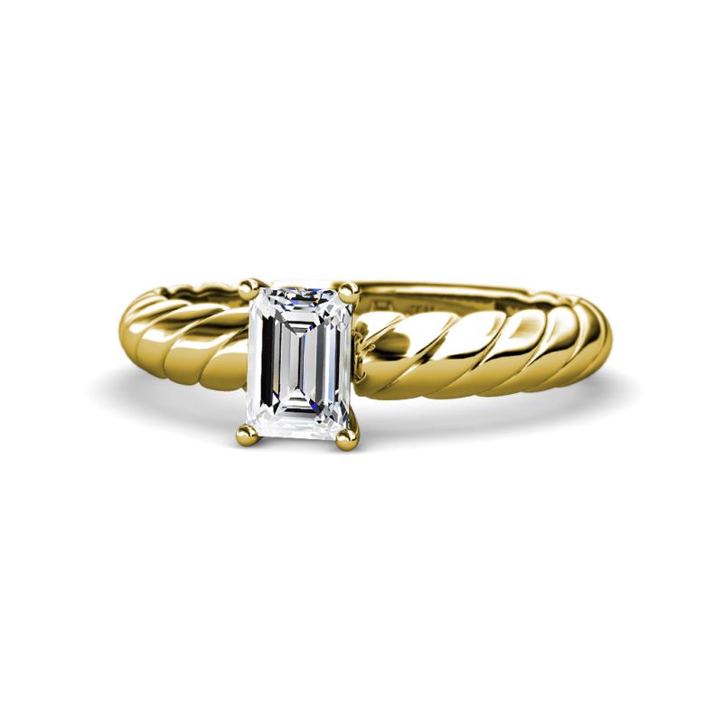 Eudora Classic 1.00 ct IGI Certified Lab Grown Diamond Emerald Cut (7x5 mm) Solitaire Engagement Ring 