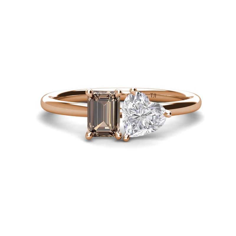 Aquamarine Heart Shape White Sapphire Engagement Ring