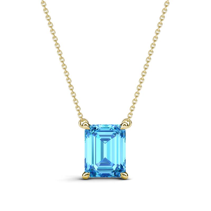 Athena Emerald Shape Blue Topaz 3.00 ct Women Solitaire Pendant