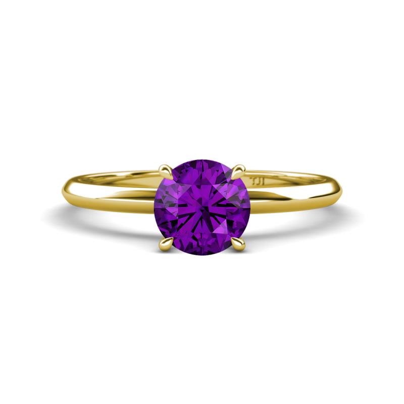 Elodie 6.50 mm Round Amethyst Solitaire Engagement Ring 