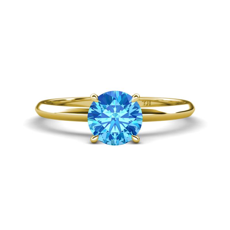 Elodie 6.50 mm Round Blue Topaz Solitaire Engagement Ring 