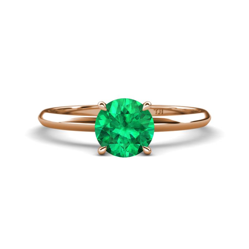Elodie 6.00 mm Round Emerald Solitaire Engagement Ring 