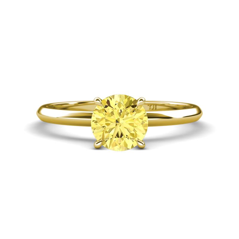 Elodie 6.00 mm Round Lab Created Yellow Sapphire Solitaire Engagement Ring 