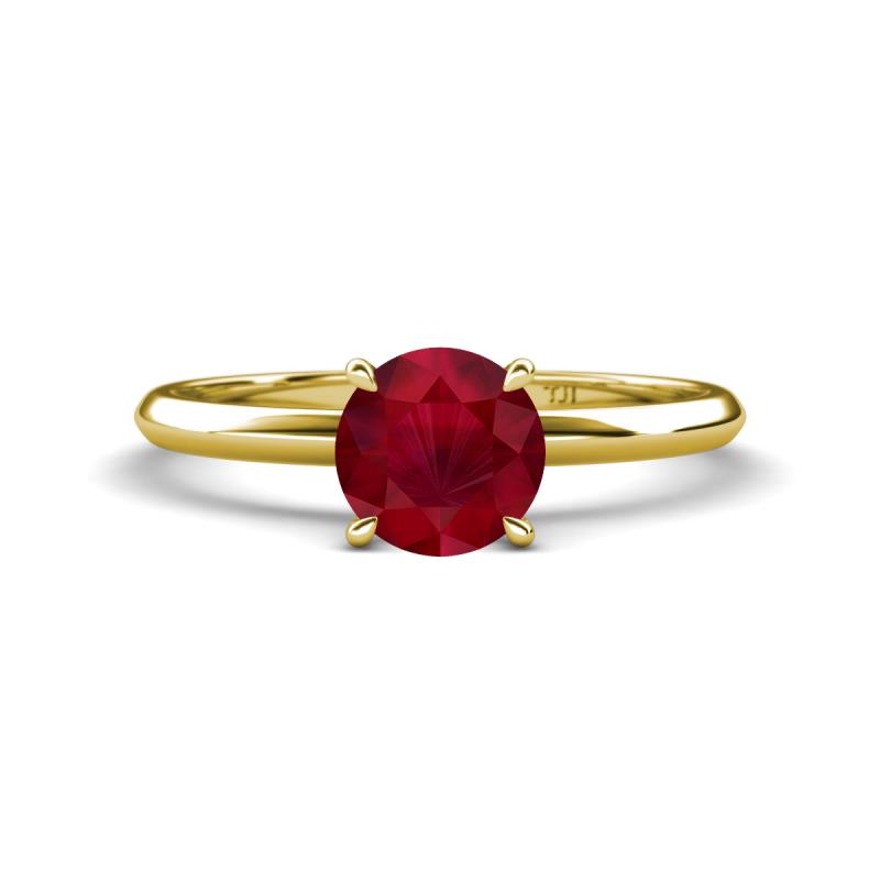 Elodie 6.00 mm Round Ruby Solitaire Engagement Ring 