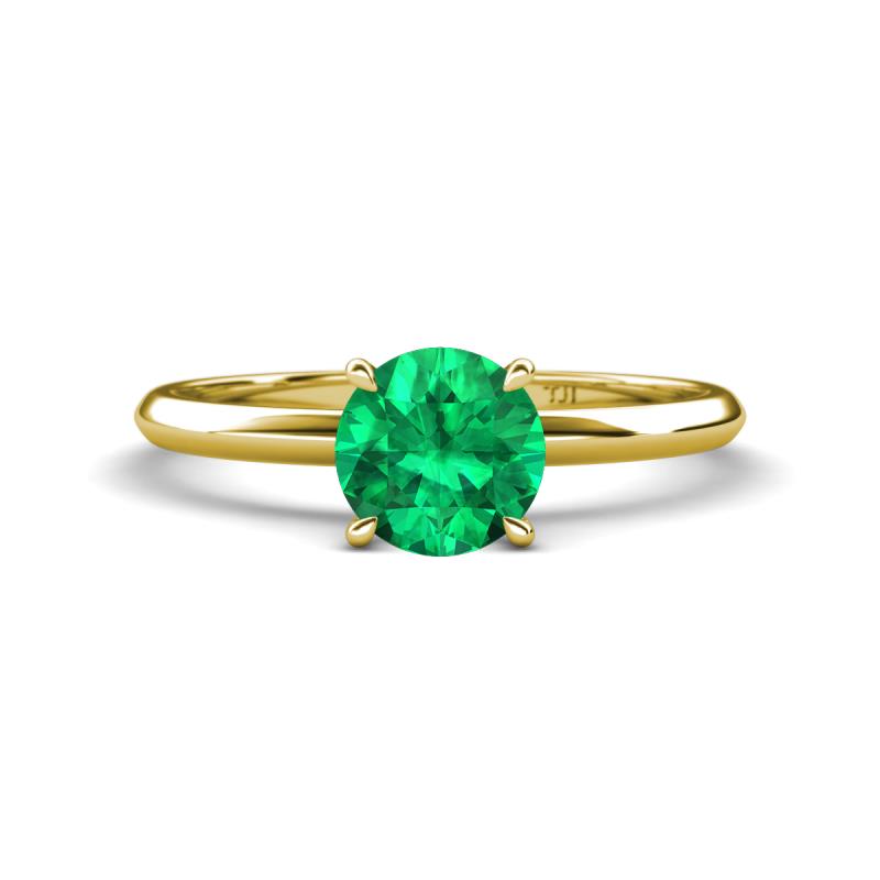 Elodie 6.00 mm Round Emerald Solitaire Engagement Ring 