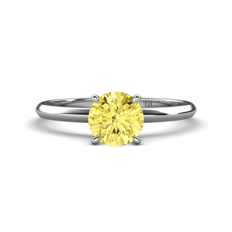 Elodie 6.00 mm Round Lab Created Yellow Sapphire Solitaire Engagement Ring 