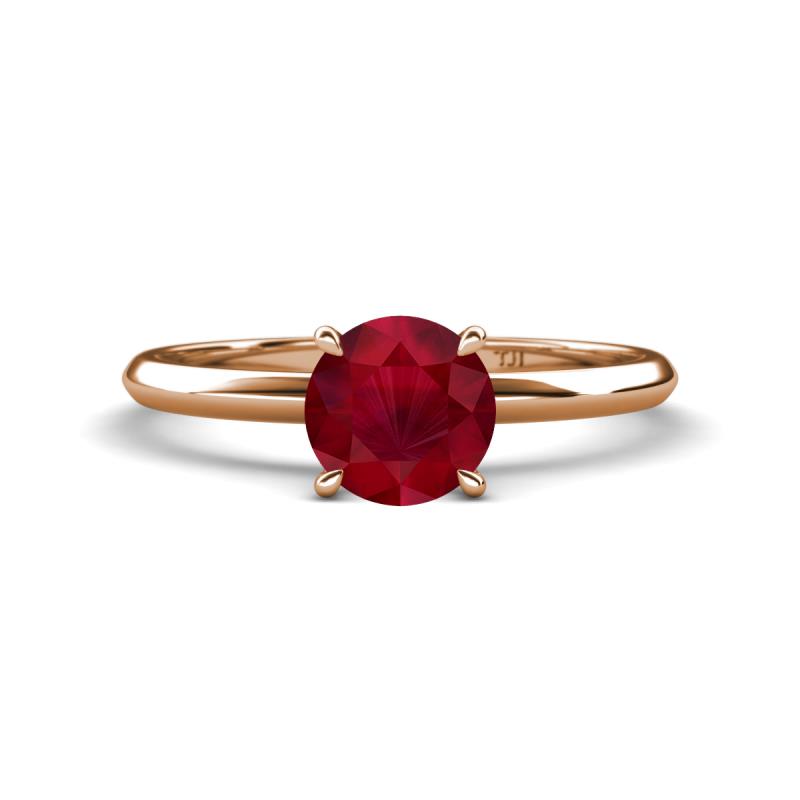 Elodie 6.00 mm Round Ruby Solitaire Engagement Ring 