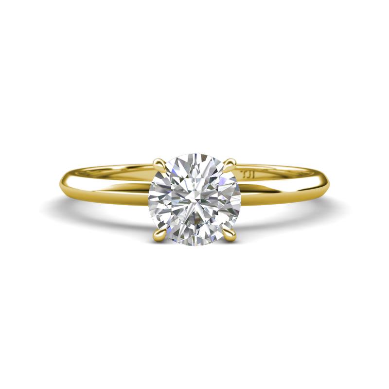 Elodie 6.50 mm Round Forever One Moissanite Solitaire Engagement Ring 