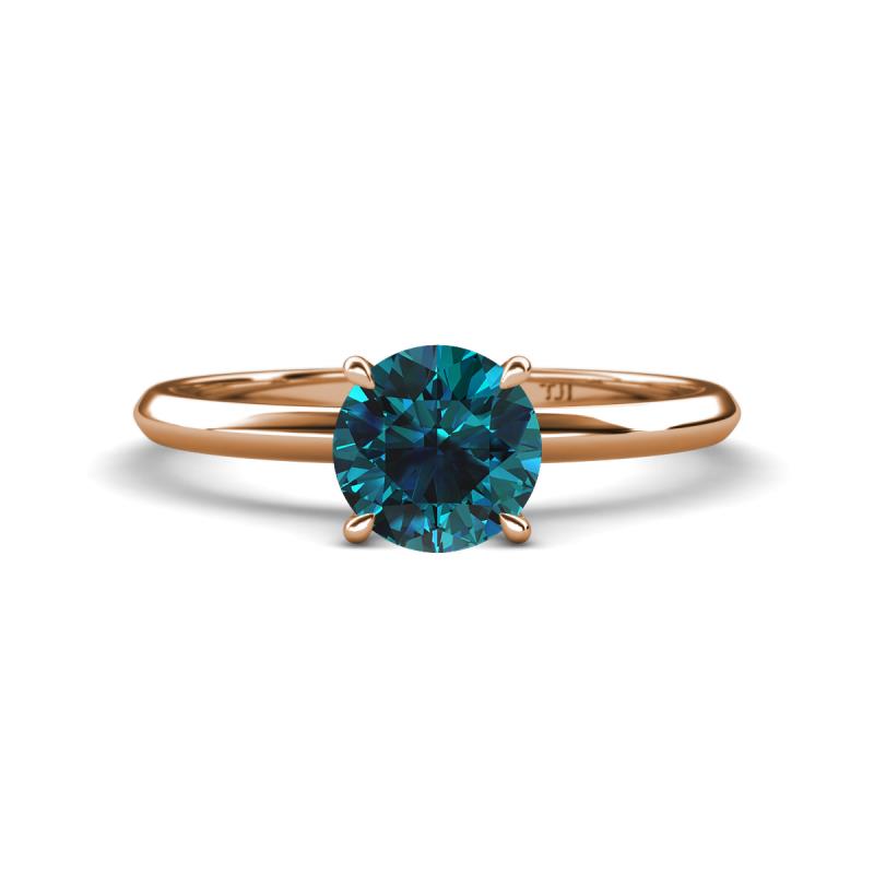 Elodie 6.00 mm Round Blue Diamond Solitaire Engagement Ring 