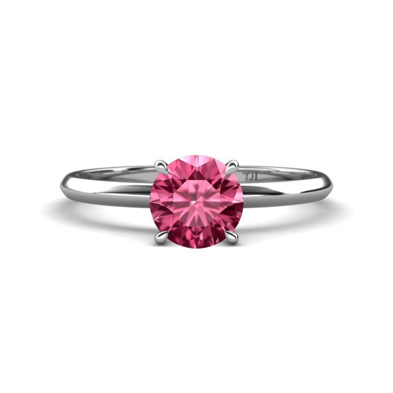 Elodie 6.50 mm Round Pink Tourmaline Solitaire Engagement Ring 