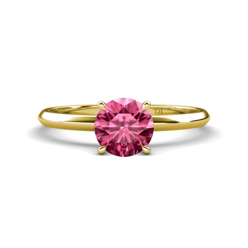 Elodie 6.50 mm Round Pink Tourmaline Solitaire Engagement Ring 