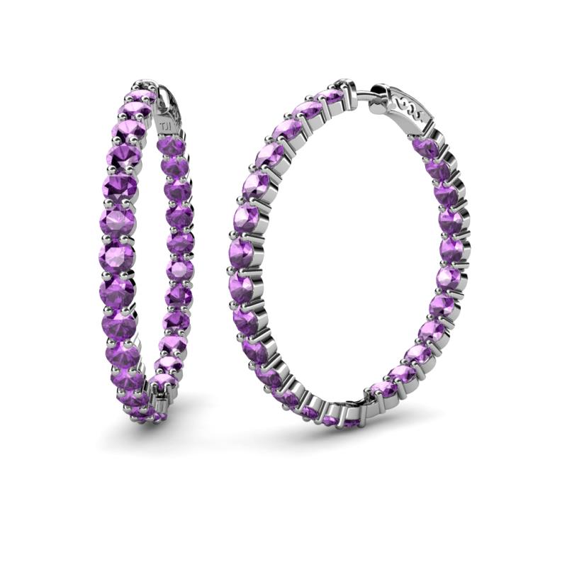 Carisa 3.50 mm Amethyst Hoop Earrings 