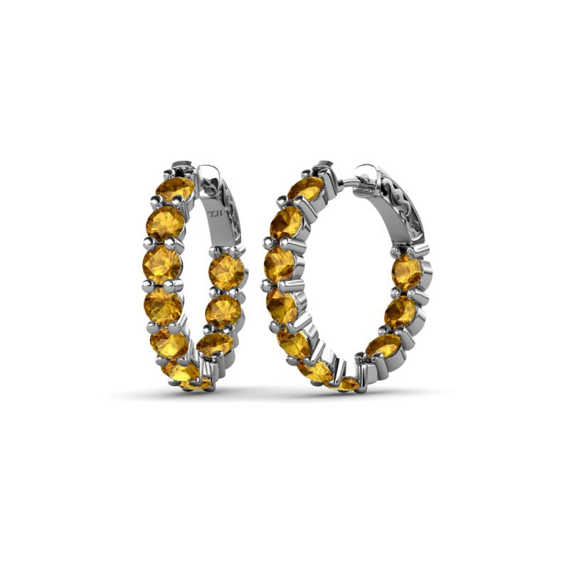 Carisa 3.80 mm Citrine Hoop Earrings 