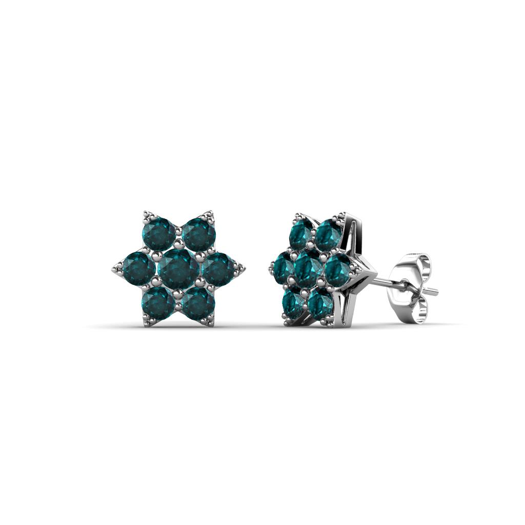 Amora London Blue Topaz Flower Earrings 