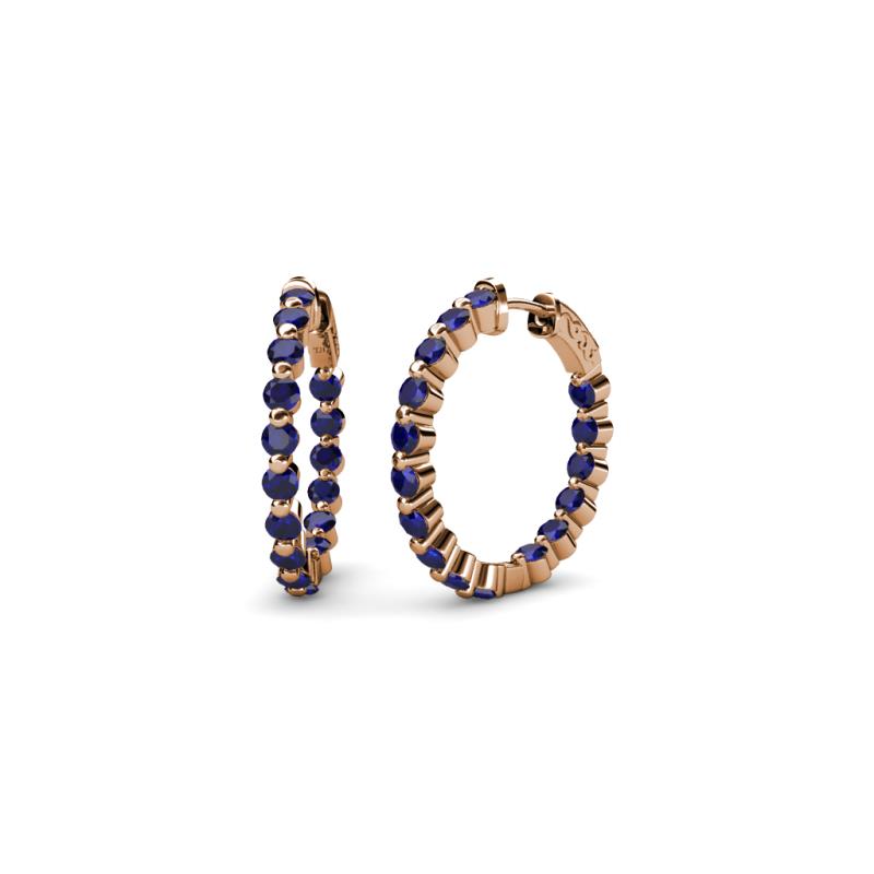 Estella Blue Sapphire Hoop Earrings 