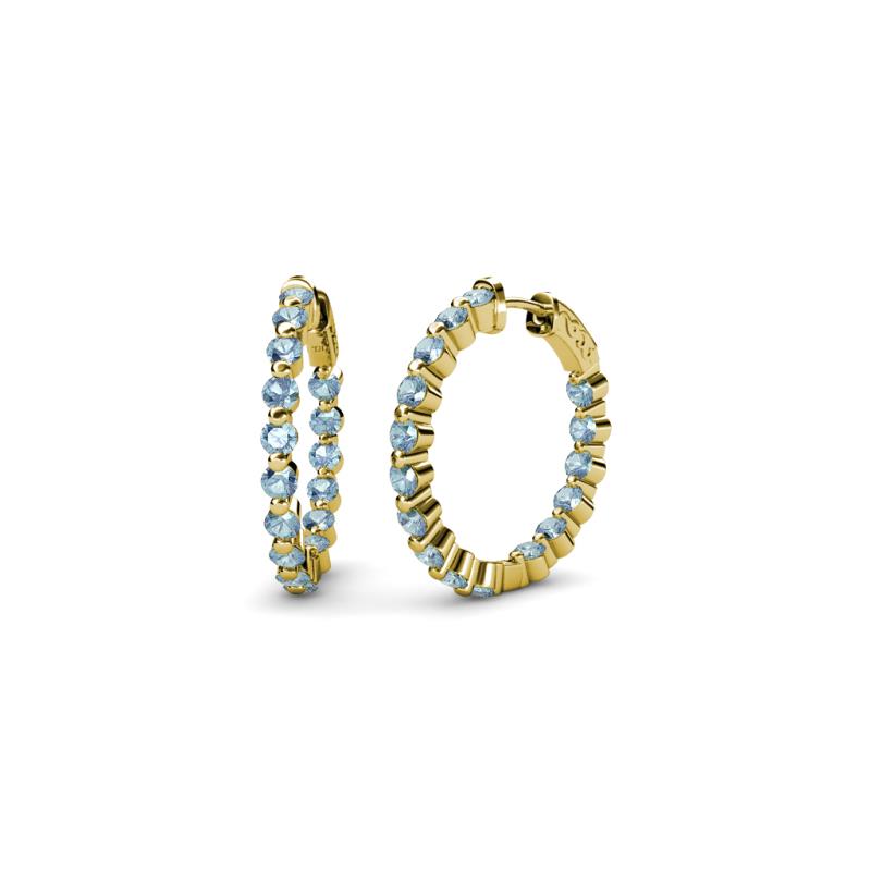 Estella Aquamarine Hoop Earrings 