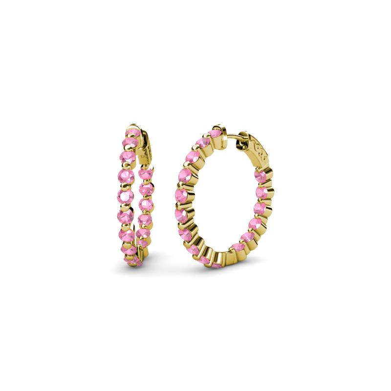 Estella Pink Tourmaline Hoop Earrings 