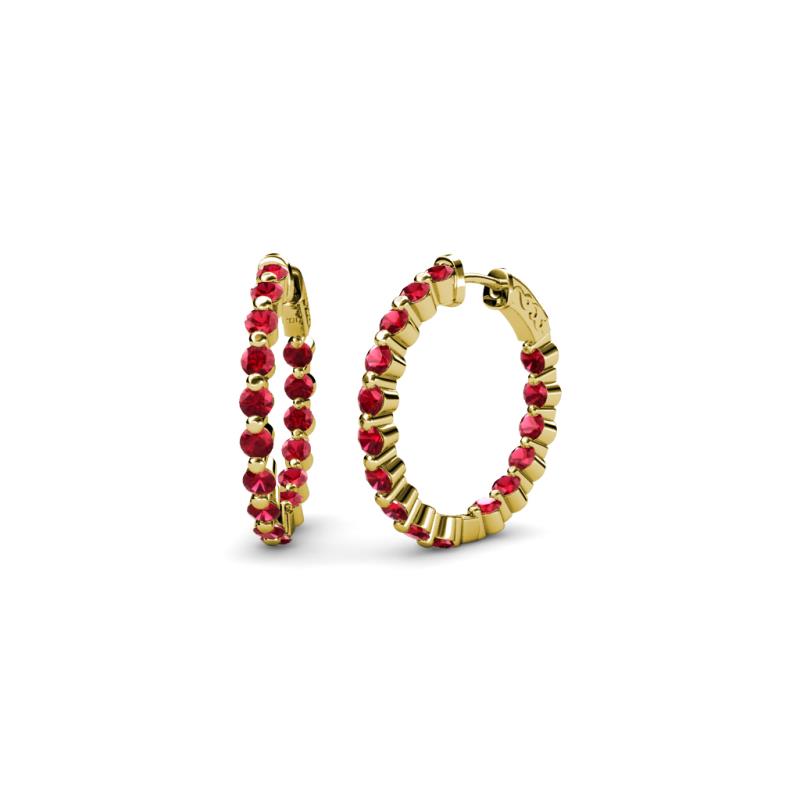 Estella Ruby Hoop Earrings 