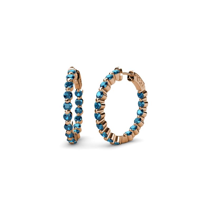 Estella Blue Diamond Hoop Earrings 