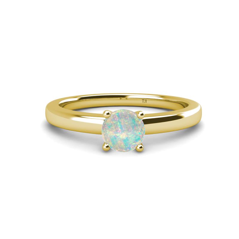 Kyle 6.00 mm Round Opal Solitaire Engagement Ring 