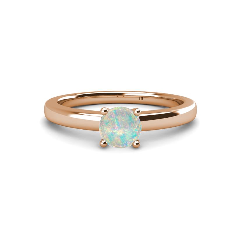Kyle 6.00 mm Round Opal Solitaire Engagement Ring 