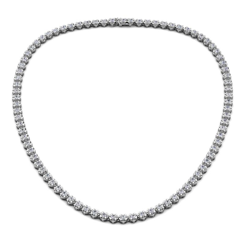 Misha 2.50 mm Round Diamond Miracle Set Tennis Necklace 
